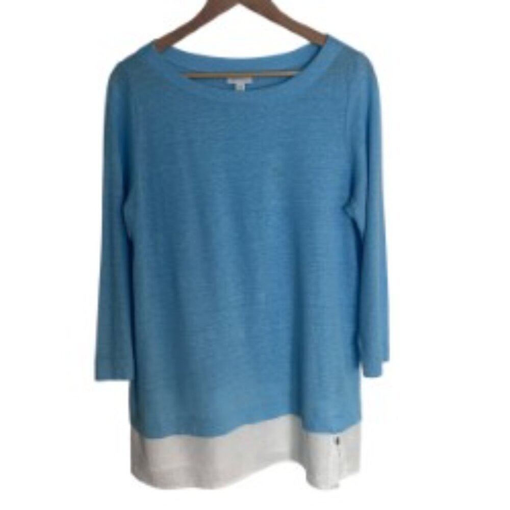 J. Jill Blue Love Linen Tunic Medium